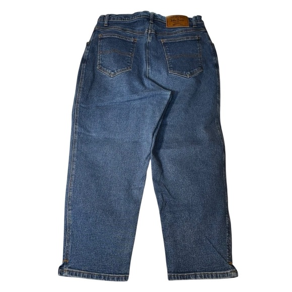 John Baner Women’s Sz 14 Dark Blue Stretch Denim Jeans Tapered Ankle High Rise - Picture 3 of 11